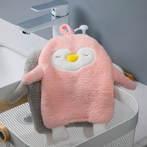 Serviettes de toilette absorbantes en polaire corail motif pingouin mignon, pour cuisine et salle de bain, cadeaux d'anniversaire pour femmes - Product Image 2