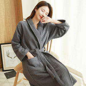 Stile giapponese Hotel quattro stagioni 100% Waffle in cotone accappatoio per uomo donna autunno inverno asciugatura rapida per la <span class=keywords><strong>casa</strong></span> - Product Image 4