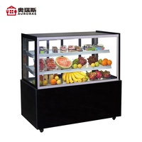 Réfrigérateur vitrine monotempérature pour peintures, viandes et gâteaux, avec porte vitrée, équipement de réfrigération ventilé