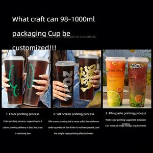 98Mm 1000Ml Disposabletransparent Clear Custom Printed Logo <b>Plastic</b> PP <b>Drinking</b> <b>Cup</b> Cold Coffee <b>Cups</b> With Lids and Straws - Product Image 4