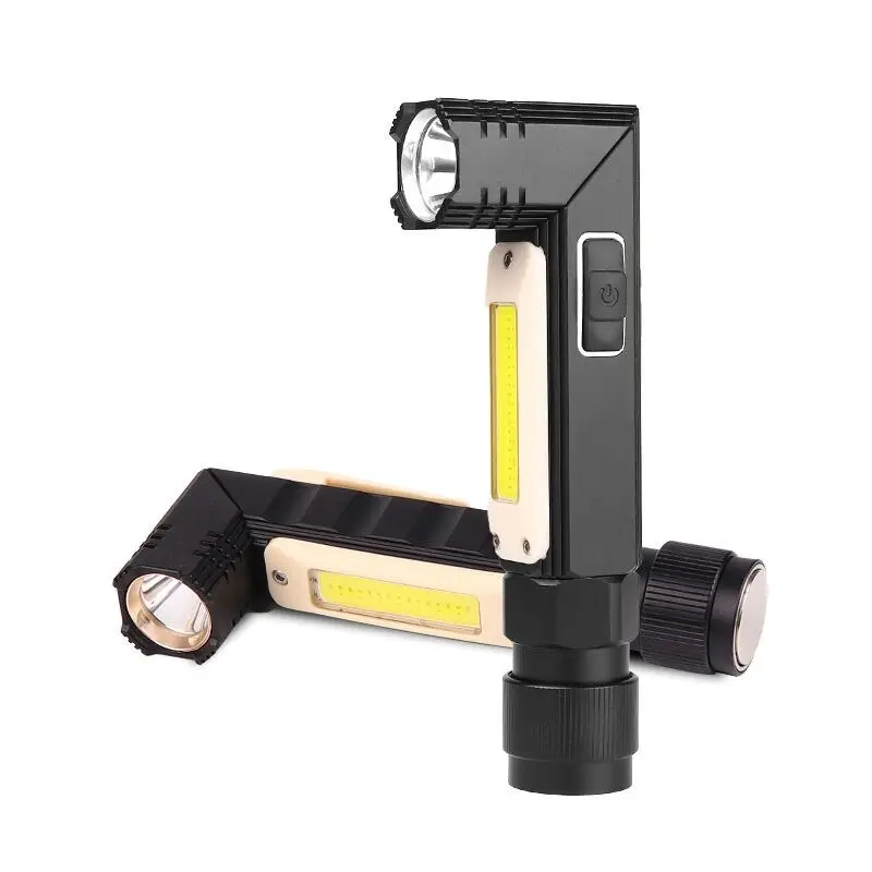 Multifunctional Work light XPG&COB Headlamp Torch With Magnetic Base L-Shape USB Rechargeable Adjustable Head Angle Flashlight