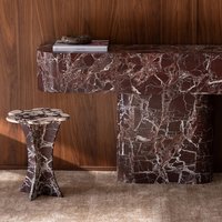 Table basse de salon en marbre Rosa Levanto + Calacatta Viola, table d'appoint multifonctionnelle, meubles pour la maison et l'appartement