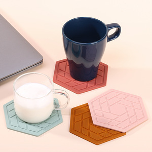 Silicone Hexagon Coasters Heat Resistant <b>Cup</b> <b>Mats</b> For Table Dining Set - Product Image 1