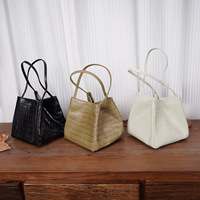 Sacs à main pour femmes imprimés crocodile, sacs seau en cuir de vachette huilé, sacs à bandoulière pour femmes, sacs de luxe en cuir véritable pour femmes