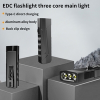 Lampe en alliage d'aluminium de type C Corps Stylo Torche Lumière Led Mini Poche Haute Lumen EDC Lampe de Poche Rechargeable Led Travail Lumière