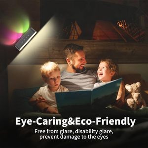 โคมไฟติดผนังเรืองแสงแม่เหล็กสองด้านหลอดไฟ LED สำหรับกลางคืนมีสายชาร์จไฟแบบสวิตช์สัมผัสโคมไฟติดผนังข้างเตียงในร่มแบบใหม่ - Product Image 6