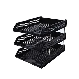 Kantoor Bestand Lade Triple File Management Rack Drie-Layer Bestand Rack Hanaper Document Rack Oem Heldere Bestand Houder 3 Lagen Cn; Zhe