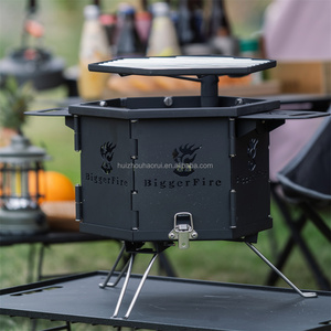 Braciere <span class=keywords><strong>da</strong></span> Esterno in Acciaio Nero per <span class=keywords><strong>Legna</strong></span>/<span class=keywords><strong>Carbone</strong></span>, Griglia per Barbecue <span class=keywords><strong>da</strong></span> Giardino, Braciere in Metallo - Product Image 3