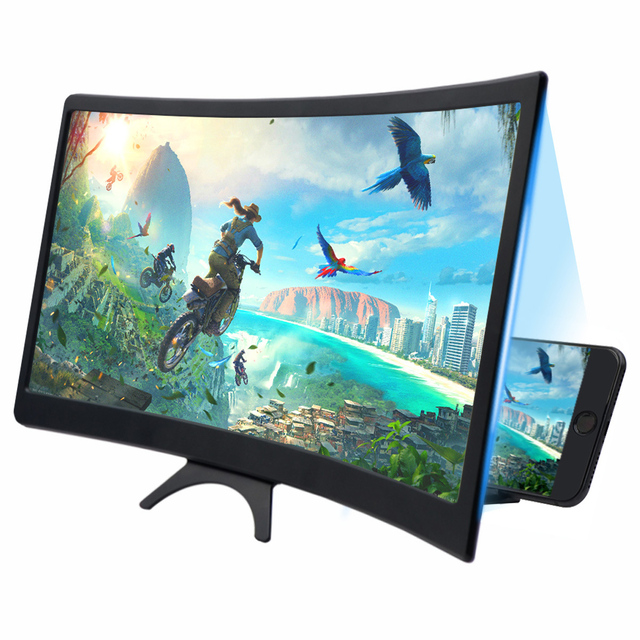 Phone Holder Desk Folding Video Amplifier 12 Inch 3D Mobile Phone Screen Magnifier
