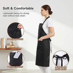 Celemek Dapur Logo Kustom Bahan Poliester Tahan Lama Anti Air Anti Minyak dengan <span class=keywords><strong>2</strong></span> Kantong Dapat Disesuaikan untuk BBQ Menggambar Menggunakan di Kebun - Product Image 5