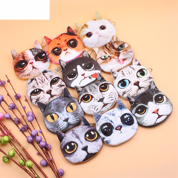 Новые поступления, корейские новые товары, дизайн в виде кошки разных цветов, новинка, холщовые сумки, мини-кошелек для монет, брелок, кошелек для детей и девочек