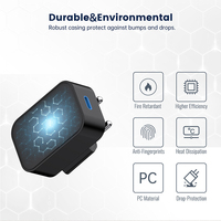 Chargeur mural GaN portable Tommox 30W avec logo personnalisé, adaptateur USB-C PD rapide, pliable, compatible UE/KR, pour téléphone, iPad, tablette