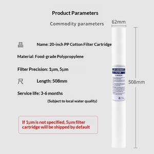 Élément filtrant pour purificateur d'<span class=keywords><strong>eau</strong></span> domestique de 20 pouces, coton PP, <span class=keywords><strong>charbon</strong></span> <span class=keywords><strong>actif</strong></span> granulaire, 5 particules de grande taille, modèle 0430 - Product Image 2