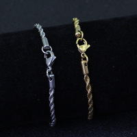 Vente en gros de bijoux fins et tendance en acier inoxydable 304 pour hommes et femmes, unisexe, plaqué PVD 18K, chaîne torsadée, collier et bracelet