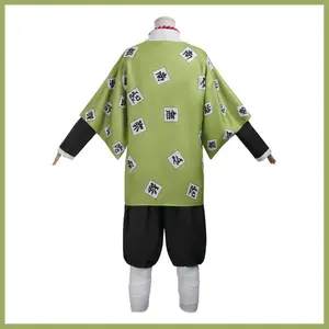 Disfraz de <span class=keywords><strong>Cosplay</strong></span> de Anime Himejima Gyomei, Estampado de Monje, Túnica Exterior, Peluca, Uniforme de Equipo, Pulseras, Traje de Halloween para Hombre - Product Image 4