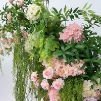 Arche de fleurs artificielles en soie rose 2,1 m Décoration de mariage Taille personnalisée