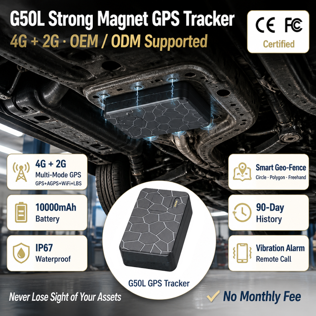Best Selling 10000MAh Long Lasting Waterproof Magnetic 4G GPS Tracker G50L for Vehicle/Assets/Cargo/ Fleets