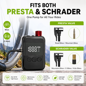 RideWise รุ่นใหม่ล่าสุด ปั๊มลมจักรยานขนาดเล็ก 130PSI พร้อมหน้าจอดิจิตอล ปั๊มลมไฟฟ้าแบบหยุดอัตโนมัติ เครื่องสูบลมแบบพกพาสำหรับจักรยาน - Product Image 4