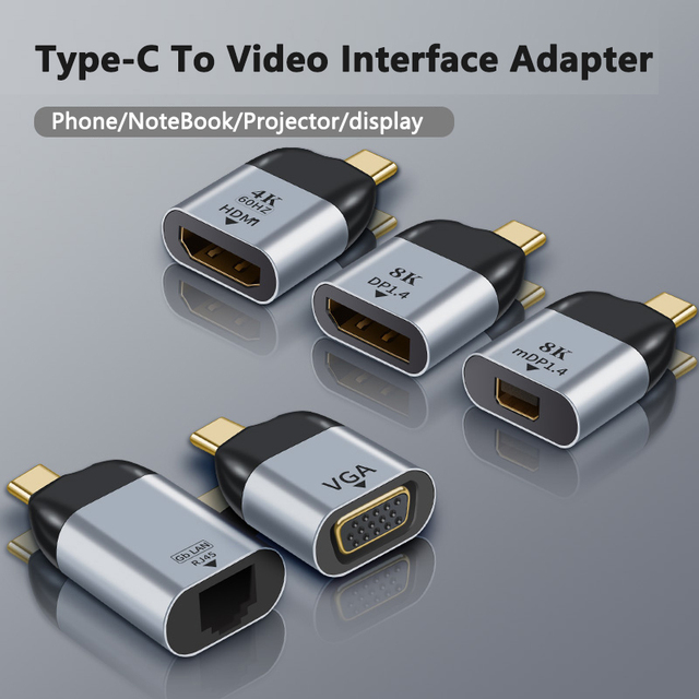 USB-C to for Adapter Brand New High Resolution 4K 60Hz Laptop/PC Camera Aluminum Shell 30-Micron Gold Plug