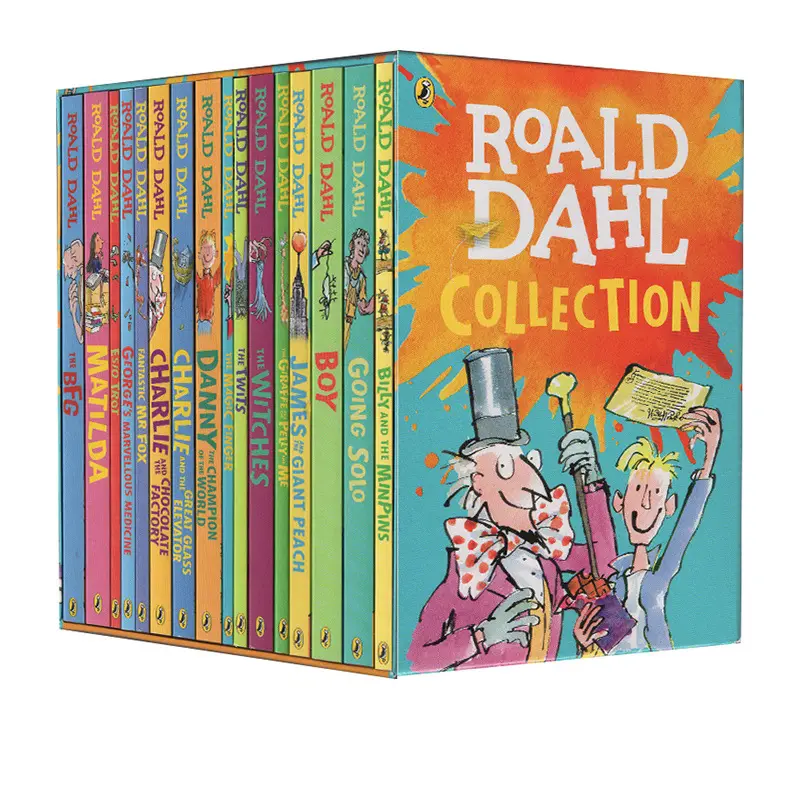 16 Books Roald Dahl Collection Children's Literature Novel Story Book Set Early Educaction Reading for Kids Learning English