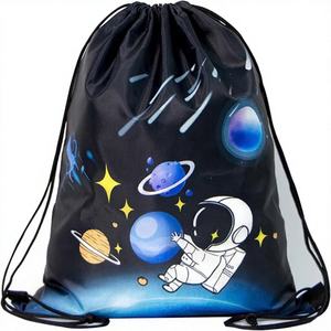 Sac à dos de sport pour enfants en coton biologique avec cordon de serrage, sac de voyage et de collation, idée cadeau pour garçons - Product Image 1