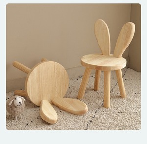 2025 nouveauté éducation précoce enfants chaise ménage <span class=keywords><strong>tabouret</strong></span> en bois massif Table basse oreilles de lapin <span class=keywords><strong>tabouret</strong></span> carré pour la maison - Product Image 5