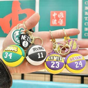 Hot-selling 3D Sports Mini Basketball Souvenirs Cute <b>Key</b> <b>Chain</b> PU Promotional Keychain - Product Image 4