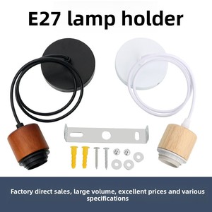 Support de lampe suspendue en bois massif E27 avec vis, cordon réglable, accessoires pour luminaire suspendu DIY - Product Image 2
