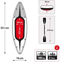 Ensemble de Kayak gonflable pour adultes, kayak de pêche, canoë avec rames en aluminium, canoë gonflable pour 2 personnes