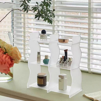 Étagère de rangement personnalisée en acrylique de luxe à 3 couches, présentoir de bureau coloré pour parfums et cosmétiques, matière plastique