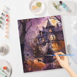 CHENISTORY <span class=keywords><strong>Casa</strong></span> di Halloween pittura Diy da numeri per adulti <span class=keywords><strong>su</strong></span> tela moderna arte della <span class=keywords><strong>parete</strong></span> numeri di immagine - Product Image 6