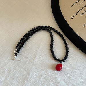 Collar de Gargantilla con Cuentas y Colgante de Gota de Agua de Cuarzo Estilo Coreano para Mujer, Vintage, Retro, Lujoso, Elegante y Moderno - Product Image 2