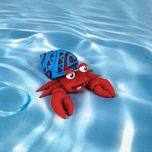 Giocattolo Granchio Ermita di Stampa 3D, Guscio Rosso e Blu, 5 cm, Articolato, Modellino per Bambini - Product Image 2