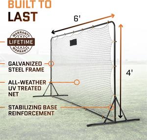 Футбольная сетка-отскок для тренировок, регулируемая, 6x4 фута, портативная, складная, с сумкой для переноски, усиленная, для тренировок на заднем дворе - Product Image 2
