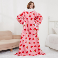 Couverture portable avec manches pour adultes, super douce et chaude, en polaire et peluche, idéale pour regarder la télévision, fabriquée en usine