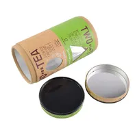 Boîte en papier kraft recyclé en forme de cylindre pour le stockage du thé, du café et des aliments, emballage en tube de papier
