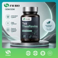 Capsules de théaflavine naturelle, extrait de thé noir à la théaflavine, complément de bien-être cardiaque à la théaflavine, sans OGM, sans gluten, étiquette personnalisée