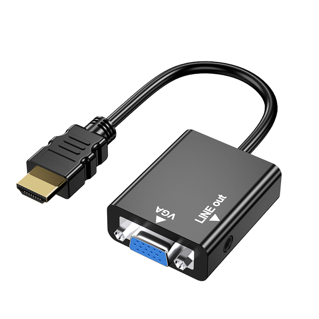 Smart HD Tv to Vga Converter  3.5mm Jack Cable 1080P Audio Port Video to Vga Converter for Laptop VGA