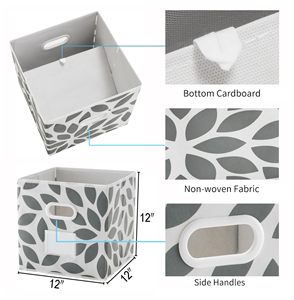 Set of 6 Foldable Fabric <b>Storage</b> Bins Cube Odorless Organizer <b>Boxes</b> with Handles for Closet <b>Shelves</b> - Product Image 5