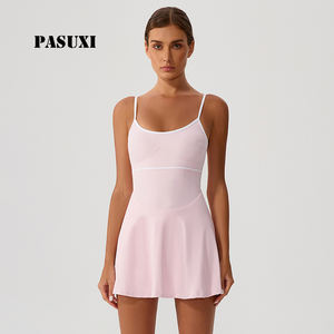 Ensemble de <span class=keywords><strong>jupe</strong></span>-<span class=keywords><strong>short</strong></span> de tennis pour femmes PASUXI <span class=keywords><strong>avec</strong></span> soutien-gorge rembourré, jupes de golf plissées <span class=keywords><strong>avec</strong></span> poches, respirant, séchage rapide, vêtements de sport athlétiques - Product Image 1
