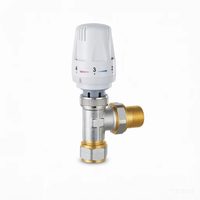 90 °   Robinet thermostatique d'angle (TRV) 3/4'' en laiton avec tête de contrôle de température blanche pour système de chauffage central