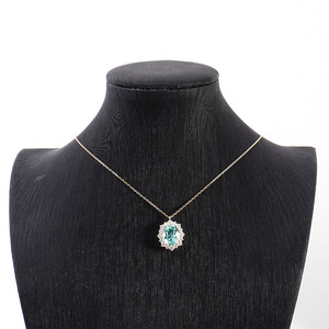 Collana in Zaffiro e Diamanti in Oro 10K, Collana con Gemme Coltivate, Gioiello Femminile di Alta Classe, Collana <span class=keywords><strong>Pallai</strong></span> Ba 14K, Gioielli Personalizzati - Product Image 6