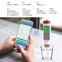 Testeur d'eau portable numérique intelligent 7 en 1, pH-mètre, capteur de conductivité, de température, de salinité, de densité relative (EC/TDS/ORP), kit de poche industriel