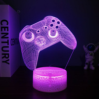 Lampe de Chevet LED Tactile Personnalisée pour Console de Jeu 3D, avec Chargeur USB, Rangement en Acrylique et Impression Lumineuse Couleur