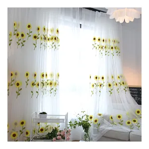 Innermor Customized Sunshine Floral Transparent 3D Tulle <strong>Voile</strong> Curtains <strong>for</strong> Bedroom Living Room Kitchen <strong>Windows</strong> - Product Image 1