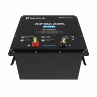 25.6V 105Ah 150Ah 200Ah Paket Baterai LiFePO4 untuk Truk, AC Parkir, Daya Starter, Siklus Dalam, 4000 Siklus