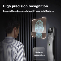 Glomarket Serrure de porte intelligente à reconnaissance faciale 3D Tuya Vidéo en direct Interphone Wifi Serrure de porte intelligente avec empreinte digitale