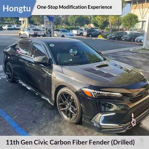 Modification de garde-boue perforé en fibre de carbone pour Honda Civic Type R Hatchback Sedan FL5 11e génération, compatible OLIVER - Product Image 2