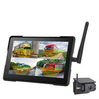 Kit Moniteur Caméra de Recul Sans Fil AHD HD 1080P 7'' pour Voiture, Camping-Car, Imperméable, Écran Partagé, Rechargeable Solaire