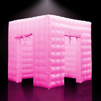 Tentes de chapiteau gonflables personnalisées, tente de boîte de nuit cubique gonflable avec lumière LED